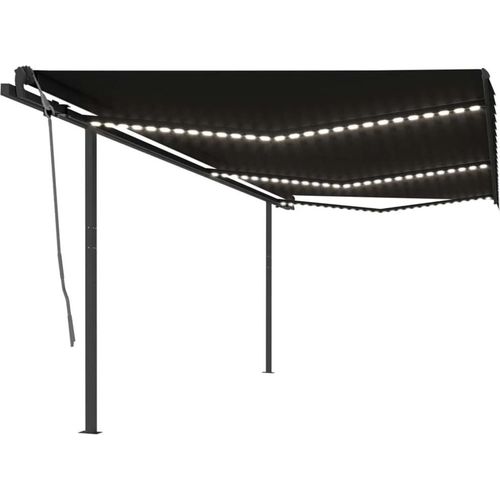 Möbel Automatische Markise mit LED & Windsensor 6x3 m Anthrazit - Markisentuch 3070214