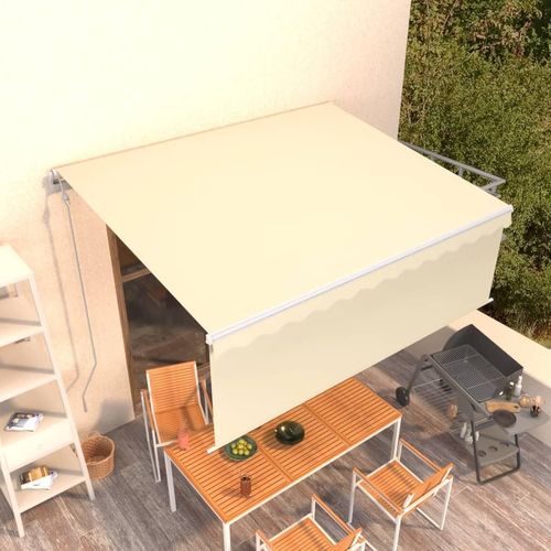 Markise Automatisch Einziehbar mit Volant 4x3 m Creme
