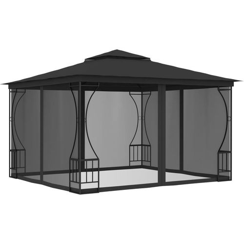 Pavillon mit Netz 300x300x265 cm Anthrazit