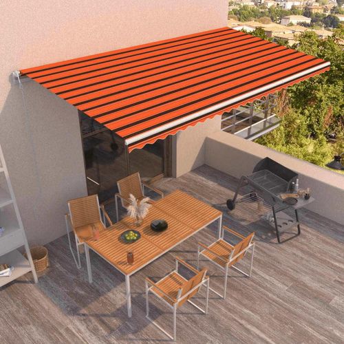 Markise Automatisch Einziehbar 600x350 cm Orange und Braun
