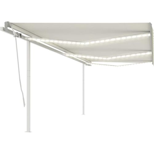 Markise Manuell Einziehbar mit LED 6x3 m Creme