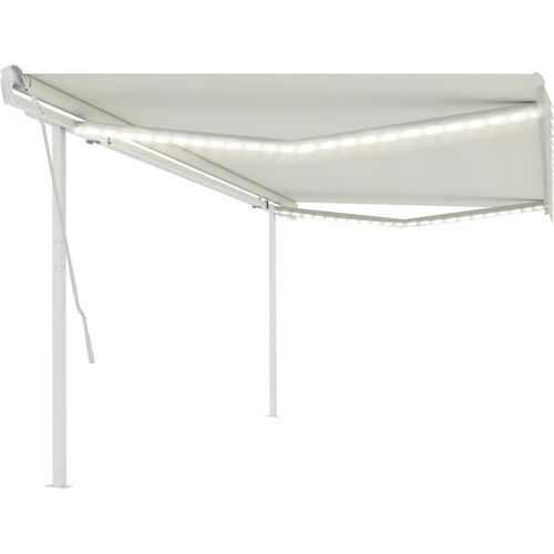 Markise Manuell Einziehbar mit LED 5x3,5 m Creme