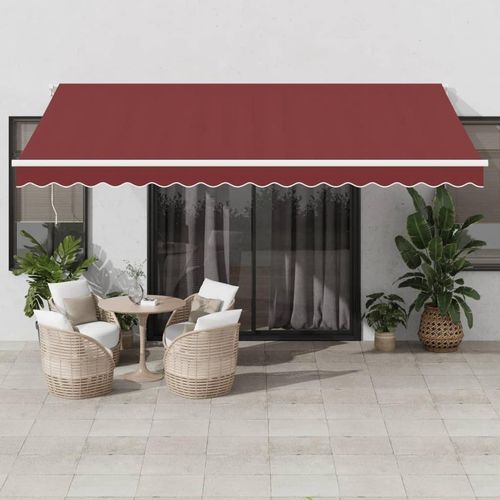 Markise Automatisch mit LED Weinrot 450x300 cm