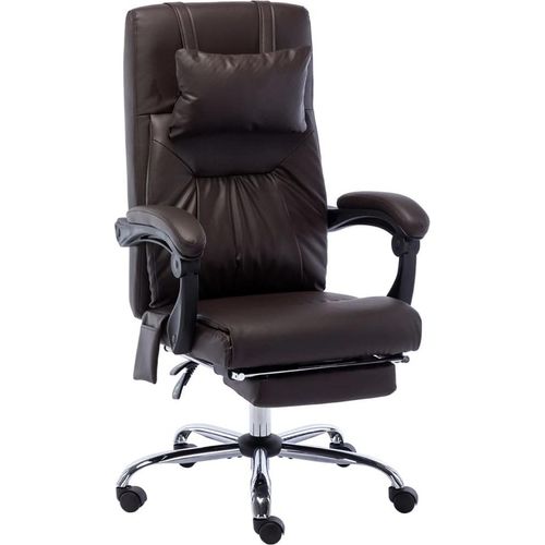 Massage-Bürostuhl Braun Kunstleder