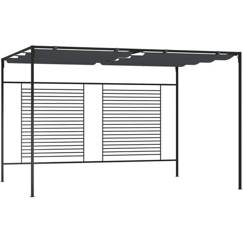 Pavillon mit Ausziehbarem Dach 4x3x2,3 m Anthrazit 180 g/m²