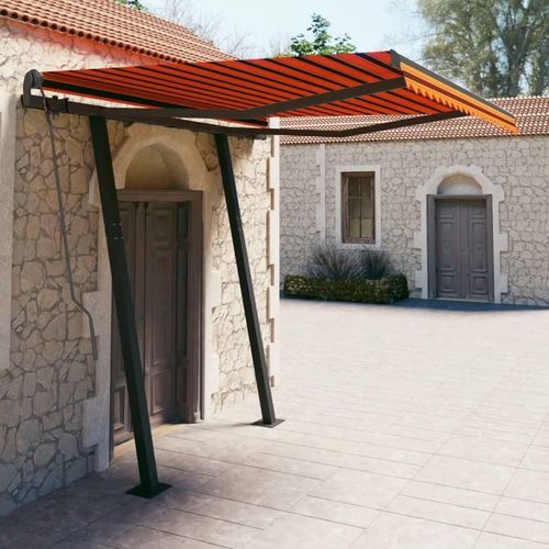 Markise Automatisch Einziehbar mit Pfosten 3,5x2,5 m