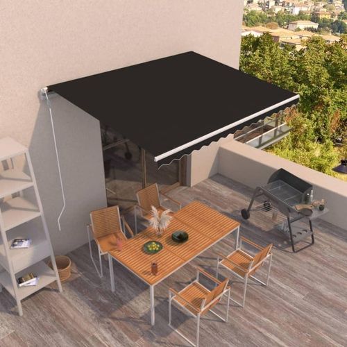 Markise Automatisch Einziehbar 400x350 cm Anthrazit