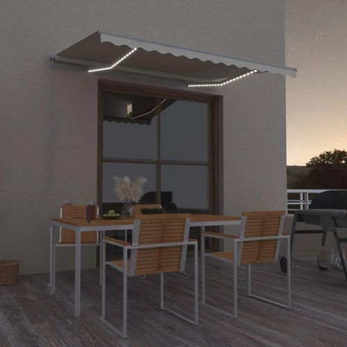 Markise Manuell Einziehbar mit LED 300x250 cm Creme