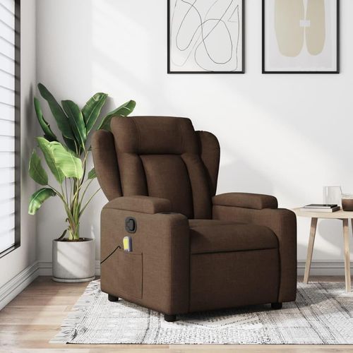Massagesessel Braun Stoff 372419