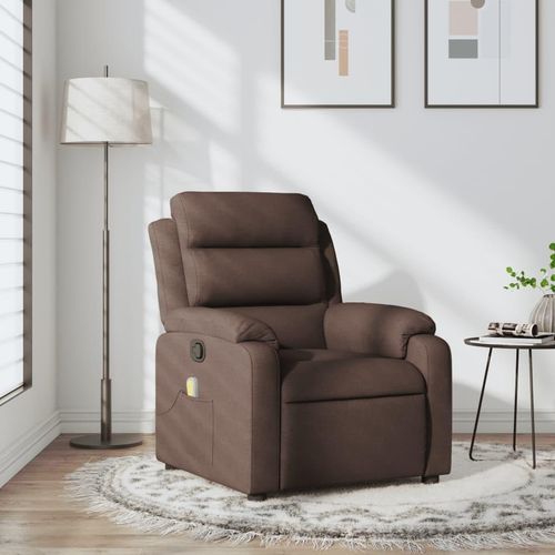 Möbel Massagesessel Dunkelbraun Stoff - Fernseh- & Relaxsessel 373479