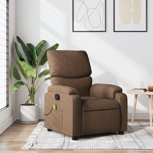 Massagesessel Braun Stoff 373426