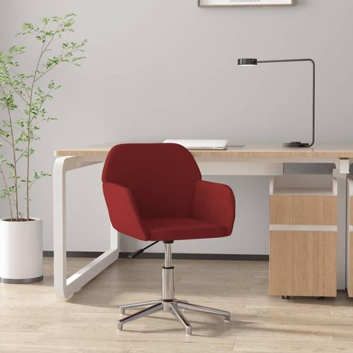 Bürostuhl Drehbar Weinrot Stoff