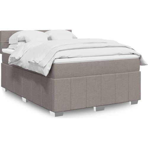 Boxspringbett mit Matratze Taupe 140x200 cm Stoff
