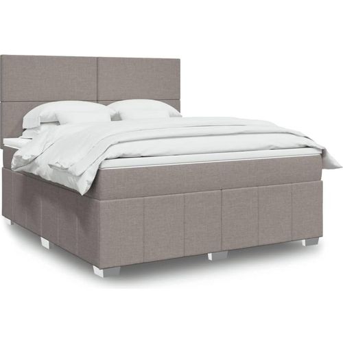 Boxspringbett mit Matratze Taupe 180x200 cm Stoff