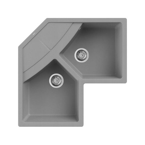 Granitspüle mit Becken und Abtropffläche Elleci UNICO CORNER G48