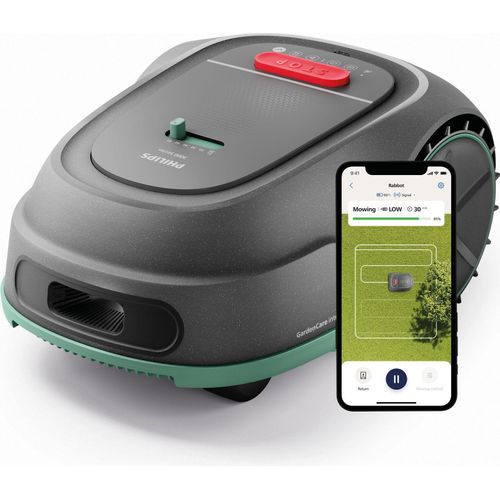 Philips Rasenmähroboter Serie 3000 - Kreuzmähen, GPS-Karten, intelligentes Mähen, Regensensor, grau (RSL3000/10)