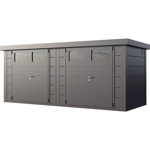 Telluria Metallgerätehaus Duo 2721 Zweiraum-Gartenhaus granitgrau/anthrazit