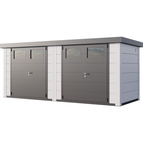 Telluria Metallgerätehaus Duo 2721 Zweiraum-Gartenhaus weiß/weiß