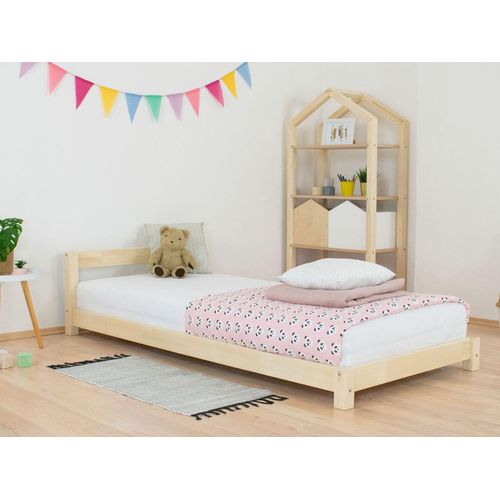 Kinderbett DREAMY - Einzelbett mit Kopfteil 120x200 cm Hellgrau