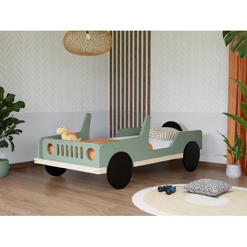 Kinder-Auto-Bett in Form eines JEEPS BEEP 80x160 cm Transparent - Marineblau