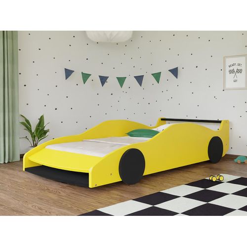 Kinder-Auto-Bett in Form eines FERRARI F40 80x160 cm Dunkelgrau - Transparent
