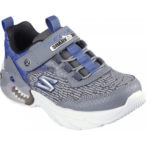 Skechers S- Lights Shark Blinker Jungen Sportschuh in Grau, Größe 29