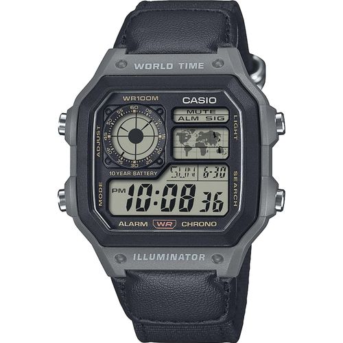Chronograph, anthrazit, schwarz, CASIO TIMELESS COLLECTION, Armbanduhren, Herren, Quarzuhr, Armbanduhr, Herrenuhr, Digitalarmband, Edelstahlarmband
