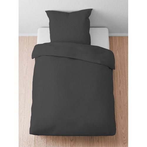 Bettwäsche BIBERNA Gr. 1, grau (anthrazit), B/L: 135cm x 200cm, , Lyocell, B/L: 80cm x 80cm, Lyocell, 100% Lyocell TENCEL, Bettwäsche