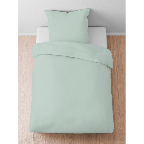 Bettwäsche BIBERNA Gr. 1, grün (salbei), B/L: 135cm x 200cm, , Lyocell, B/L: 80cm x 80cm, Lyocell, 100% Lyocell TENCEL, Bettwäsche
