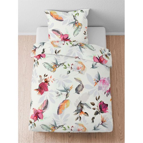 Bettwäsche BIBERNA Gr. 2, bunt (natur, bunt), B/L: 155cm x 220cm, Lyocell, B/L: 80cm x 80cm, Lyocell, 100% Lyocell TENCEL, Bettwäsche