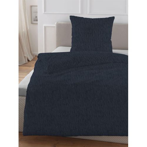 Bettwäsche Gr. 2, blau (marine), B/L: 155cm x 220cm, , Musselin, B/L: 80cm x 80cm, Musselin, 100% Baumwolle, Bettwäsche