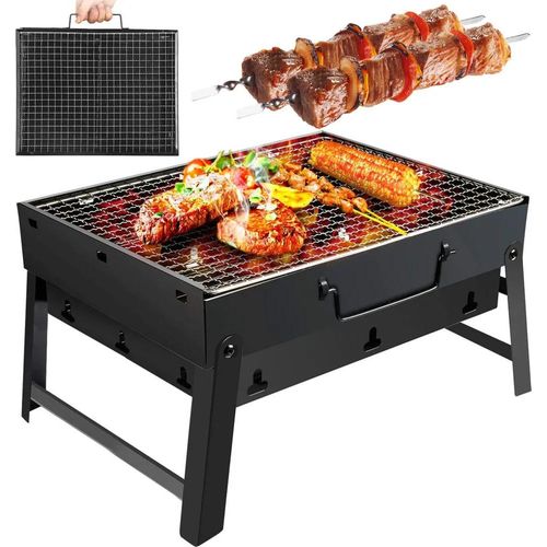 Holzkohlegrill Tragbar Koffergrill BBQ Camping picknick Terrasse Tragbar Grill