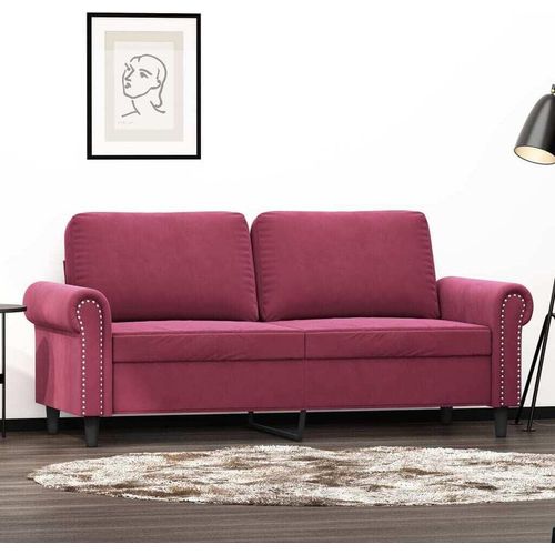 2-Sitzer-Sofa Weinrot 140 cm Samt