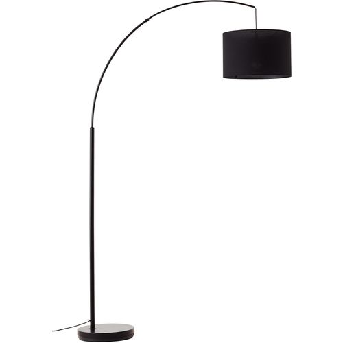MY HOME Stehlampe "Elijah", schwarz, Ø 36cm H: 180cm, Lampen, Bogenlampe Textilschirm Stoff Ø 36cm, Bogenlampe