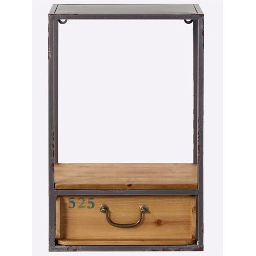Hängeregal HEINE HOME, beige (natur), B:27cm H:42cm T:18cm, Holz, Metall, Regale