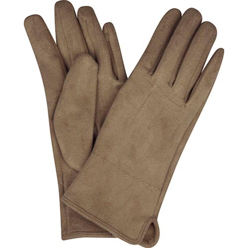 Strickhandschuhe CAPELLI NEW YORK, Damen, grau (taupe), Obermaterial: 65% Polyester, 30% Baumwolle, 5% Elasthan, Handschuhe, mit Ziernaht