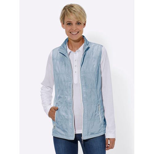 Kurzweste CASUAL LOOKS, Damen, Gr. 48, blau (hellblau), 100% Polyester, unifarben, Westen
