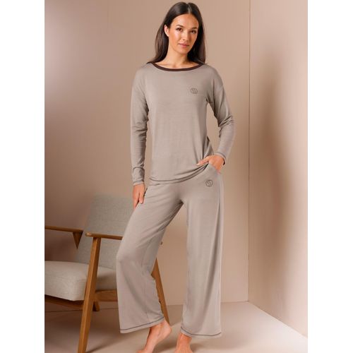 Hausanzug CREATION L PREMIUM, Damen, Gr. 44/46, beige (sesam), 95% Modal, 5% Elasthan, Homewear-Sets