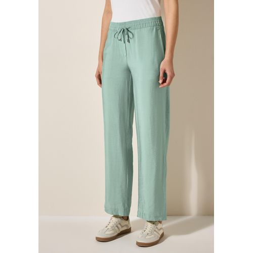 Stoffhose CECIL, Damen, Gr. L, Länge 30, matcha grün, Stoff, 88% Viskose, 12% Nylon, unifarben, casual, loose fit lang, Hosen, mit seitlichen Einschubtaschen