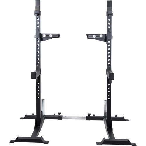 GORILLA SPORTS® Squat Rack - Höhe und Breite Verstellbar, Ablage bis 500kg, mit Dip-Station bis 400kg, aus Stahl, Schwarz - Hantelständer, Kniebeugenständer, Langhantelablage, Gewichtheben, Fitness