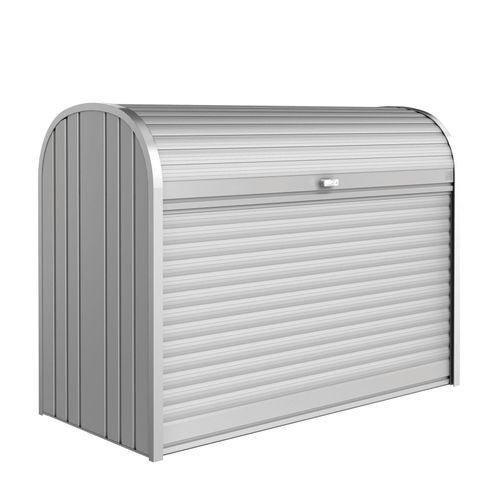 Biohort Rolladenbox StoreMax Mülltonnenbox Fahrradbox 160 - (163x78x120cm) silber-metallic