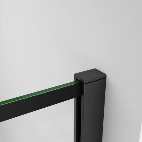 Schwarz 8mm Nano+ESG walk in Duschtrennwand Duschwand 120X200cm mit einstellbar Stabilisator 73-120cm