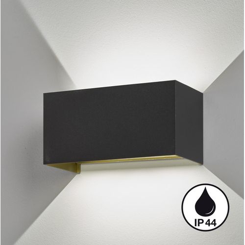 Fischer & Honsel Wallo LED Wandleuchte 4-fach 11,2W warmweiss sandschwarz IP44 30519