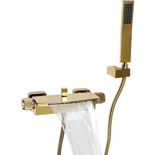 Badewannenarmatur Wasserfall Dusche Badewanne Wasserhahn Heiße Und Kalte Gold