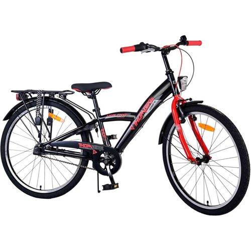 Volare Thombike Kinderfahrrad - Jungen - 24 Zoll - Schwarz Rot - 3 Gänge