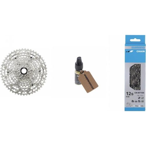 Greendonkey Shimano Antriebsset 1 x12-Fach Deore Kassette CS-M6100 1x 12-Fach SLX Kette CN-M7100 1x Kettenöl