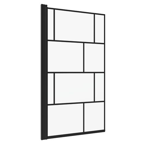 Duschwand Badewanne schwarz 80x140 cm Duschabtrennung Badewanne ohne bohren