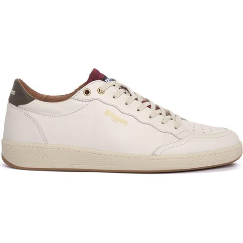 Weißer Herren-Sportschuh mit grünen Details und herausnehmbarer Sohle