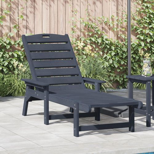 Sonnenliege Marineblau 53x162x98.5 cm HDPE, Gartenstühle DesignMöbel Neu