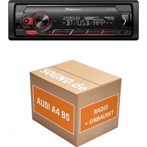 Autoradio Einbaupaket Pioneer MVH-S320BT für Audi A4 B5 + Chorus Bose Lenkradfernbedienung | Bluetooth USB